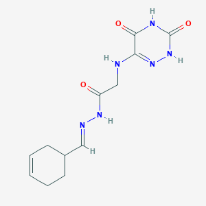 molecular formula C12H16N6O3 B7738168 (E)-N'-(cyclohex-3-en-1-ylmethylene)-2-((3,5-dioxo-2,3,4,5-tetrahydro-1,2,4-triazin-6-yl)amino)acetohydrazide 