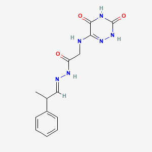 (E)-2-((3,5-dioxo-2,3,4,5-tetrahydro-1,2,4-triazin-6-yl)amino)-N'-(2-phenylpropylidene)acetohydrazide