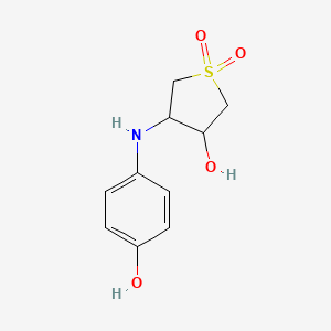 molecular formula C10H13NO4S B7738176 4-[(4-Hydroxyphenyl)amino]tetrahydrothiophene-3-ol 1,1-dioxide 