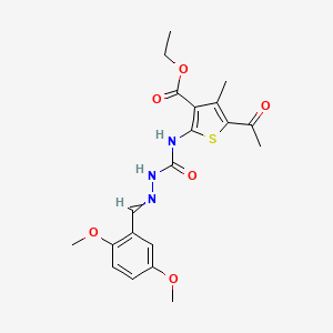 molecular formula C20H23N3O6S B7738187 Ethyl 5-acetyl-2-(2-(2,5-dimethoxybenzylidene)hydrazinecarboxamido)-4-methylthiophene-3-carboxylate 