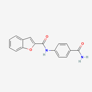 molecular formula C16H12N2O3 B7738227 N-(4-carbamoylphenyl)-1-benzofuran-2-carboxamide 
