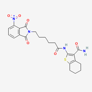 molecular formula C23H24N4O6S B7738264 2-[6-(4-Nitro-1,3-dioxo-1,3-dihydro-isoindol-2-yl)-hexanoylamino]-4,5,6,7-tetrah 