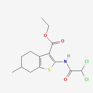 molecular formula C14H17Cl2NO3S B7738277 Ethyl 2-[(dichloroacetyl)amino]-6-methyl-4,5,6,7-tetrahydro-1-benzothiophene-3-carboxylate 
