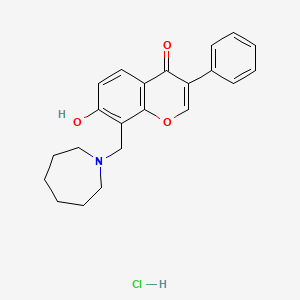 molecular formula C22H24ClNO3 B7738279 8-(Azepan-1-ylmethyl)-7-hydroxy-3-phenylchromen-4-one;hydrochloride 