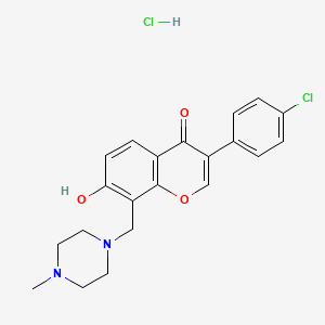 molecular formula C21H22Cl2N2O3 B7738286 3-(4-Chlorophenyl)-7-hydroxy-8-[(4-methylpiperazin-1-yl)methyl]chromen-4-one;hydrochloride 