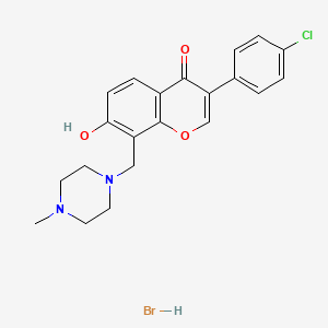 molecular formula C21H22BrClN2O3 B7738293 3-(4-Chlorophenyl)-7-hydroxy-8-[(4-methylpiperazin-1-yl)methyl]chromen-4-one;hydrobromide 