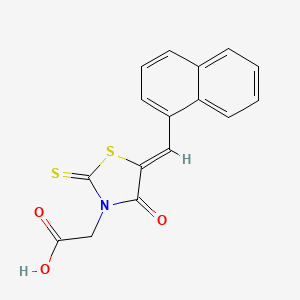 molecular formula C16H11NO3S2 B7738315 2-[(5Z)-5-(1-naphthylmethylene)-4-oxo-2-thioxo-thiazolidin-3-yl]acetic acid 