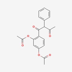 molecular formula C20H18O6 B7738320 3-(Acetyloxy)-4-(3-oxo-2-phenylbutanoyl)phenyl acetate 