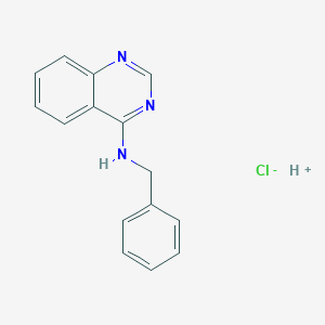 molecular formula C15H14ClN3 B7738328 N-benzylquinazolin-4-amine;hydron;chloride 