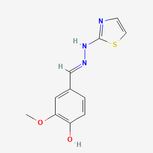 molecular formula C11H11N3O2S B7738376 2-methoxy-4-{(E)-[2-(1,3-thiazol-2-yl)hydrazinylidene]methyl}phenol 
