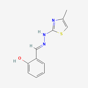 molecular formula C11H11N3OS B7738382 (E)-2-((2-(4-methylthiazol-2-yl)hydrazono)methyl)phenol CAS No. 302804-77-9