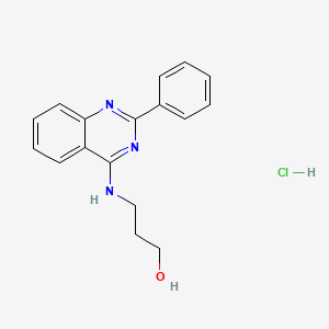 molecular formula C17H18ClN3O B7738449 3-[(2-Phenylquinazolin-4-yl)amino]propan-1-ol;hydrochloride 