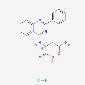 molecular formula C18H16ClN3O4 B7738459 2-[(2-Phenylquinazolin-4-yl)amino]butanedioic acid;hydrochloride 