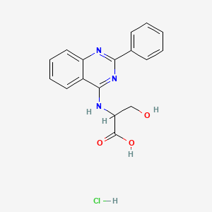 molecular formula C17H16ClN3O3 B7738465 3-Hydroxy-2-((2-phenylquinazolin-4-yl)amino)propanoic acid hydrochloride 