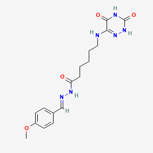 6-[(3,5-dioxo-2,3,4,5-tetrahydro-1,2,4-triazin-6-yl)amino]-N'-[(E)-(4-methoxyphenyl)methylidene]hexanehydrazide