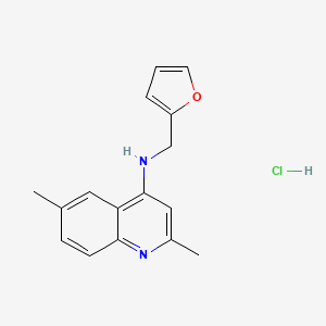 N-(furan-2-ylmethyl)-2,6-dimethylquinolin-4-amine;hydrochloride