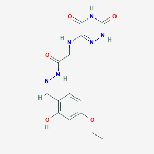 molecular formula C14H16N6O5 B7738530 2-[(3,5-dioxo-2H-1,2,4-triazin-6-yl)amino]-N-[(Z)-(4-ethoxy-2-hydroxyphenyl)methylideneamino]acetamide 
