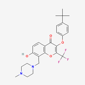 molecular formula C26H29F3N2O4 B7738560 3-(4-tert-butylphenoxy)-7-hydroxy-8-[(4-methylpiperazin-1-yl)methyl]-2-(trifluoromethyl)-4H-chromen-4-one 