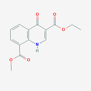 molecular formula C14H13NO5 B7738584 3-乙基 8-甲基 4-氧代-1,4-二氢喹啉-3,8-二羧酸酯 CAS No. 6152-94-9