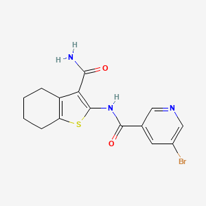 molecular formula C15H14BrN3O2S B7738587 5-bromo-N-(3-carbamoyl-4,5,6,7-tetrahydro-1-benzothiophen-2-yl)pyridine-3-carboxamide 