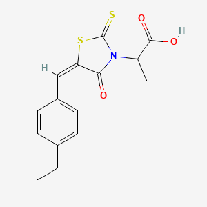 molecular formula C15H15NO3S2 B7738605 2-[(5E)-5-(4-ethylbenzylidene)-4-oxo-2-thioxo-1,3-thiazolidin-3-yl]propanoic acid 