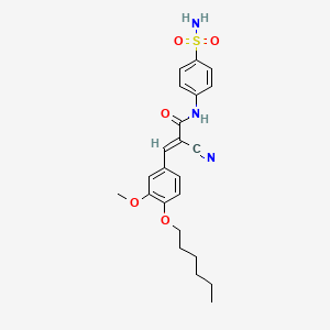 molecular formula C23H27N3O5S B7738612 (2E)-2-cyano-3-[4-(hexyloxy)-3-methoxyphenyl]-N-(4-sulfamoylphenyl)prop-2-enamide 