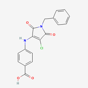 molecular formula C18H13ClN2O4 B7738622 4-[(1-Benzyl-4-chloro-2,5-dioxopyrrol-3-yl)amino]benzoic acid CAS No. 446827-18-5