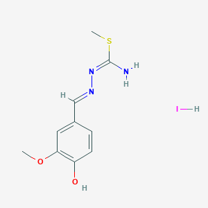 molecular formula C10H14IN3O2S B7738624 methyl N'-[(E)-(4-hydroxy-3-methoxyphenyl)methylideneamino]carbamimidothioate;hydroiodide 