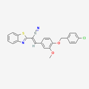 molecular formula C24H17ClN2O2S B7738664 (2E)-2-(1,3-benzothiazol-2-yl)-3-{4-[(4-chlorobenzyl)oxy]-3-methoxyphenyl}acrylonitrile 