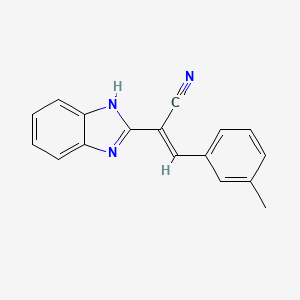 molecular formula C17H13N3 B7738668 (E)-2-(1H-benzimidazol-2-yl)-3-(3-methylphenyl)prop-2-enenitrile 