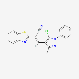 molecular formula C20H13ClN4S B7738678 (E)-2-(benzo[d]thiazol-2-yl)-3-(5-chloro-3-methyl-1-phenyl-1H-pyrazol-4-yl)acrylonitrile 