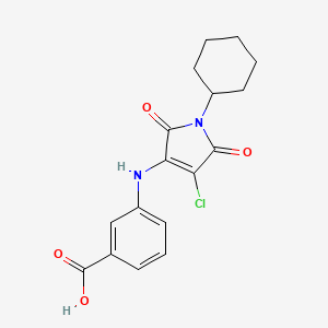 molecular formula C17H17ClN2O4 B7738684 3-((4-chloro-1-cyclohexyl-2,5-dioxo-2,5-dihydro-1H-pyrrol-3-yl)amino)benzoic acid 