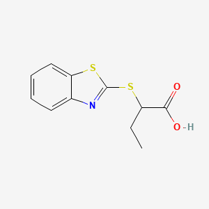 molecular formula C11H11NO2S2 B7738687 2-(1,3-Benzothiazol-2-ylthio)butanoic acid 