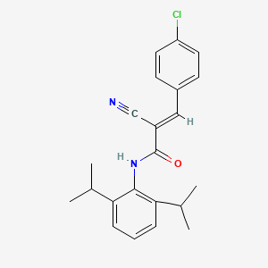molecular formula C22H23ClN2O B7738707 (2E)-3-(4-chlorophenyl)-2-cyano-N-[2,6-di(propan-2-yl)phenyl]prop-2-enamide 