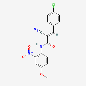 molecular formula C17H12ClN3O4 B7738726 (E)-3-(4-chlorophenyl)-2-cyano-N-(4-methoxy-2-nitrophenyl)prop-2-enamide 