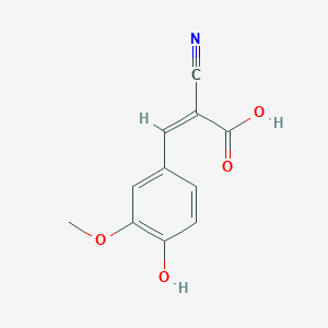 molecular formula C11H9NO4 B7738731 (Z)-2-Cyano-3-(4-hydroxy-3-methoxyphenyl)acrylic acid 