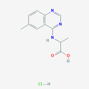 molecular formula C12H14ClN3O2 B7738806 2-(6-Methyl-4-quinazolinylamino)propanoic acid hydrochloride 