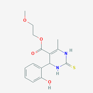 molecular formula C15H18N2O4S B7738821 2-methoxyethyl 4-(2-hydroxyphenyl)-6-methyl-2-sulfanylidene-3,4-dihydro-1H-pyrimidine-5-carboxylate 