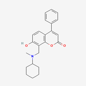 molecular formula C23H25NO3 B7738827 8-{[cyclohexyl(methyl)amino]methyl}-7-hydroxy-4-phenyl-2H-chromen-2-one 