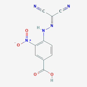molecular formula C10H5N5O4 B7738841 4-[2-(Dicyanomethylidene)hydrazinyl]-3-nitrobenzoic acid 