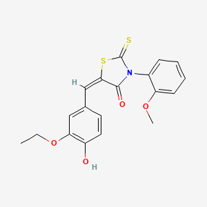 molecular formula C19H17NO4S2 B7738860 (5E)-5-(3-ethoxy-4-hydroxybenzylidene)-3-(2-methoxyphenyl)-2-thioxo-1,3-thiazolidin-4-one 