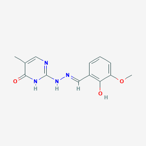 molecular formula C13H14N4O3 B7738870 2-[(2E)-2-(2-hydroxy-3-methoxybenzylidene)hydrazinyl]-5-methylpyrimidin-4-ol 