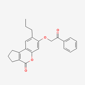 molecular formula C23H22O4 B7738884 7-(2-oxo-2-phenylethoxy)-8-propyl-2,3-dihydrocyclopenta[c]chromen-4(1H)-one 