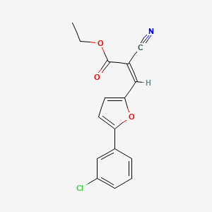 molecular formula C16H12ClNO3 B7738897 ethyl (2Z)-3-[5-(3-chlorophenyl)furan-2-yl]-2-cyanoprop-2-enoate 