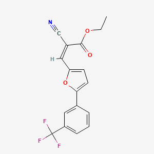 molecular formula C17H12F3NO3 B7738900 2-Cyano-3-(5-(3-trifluoromethyl-phenyl)-furan-2-YL)-acrylic acid ethyl ester 