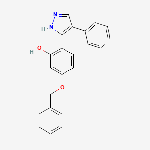 molecular formula C22H18N2O2 B7738918 5-(benzyloxy)-2-(4-phenyl-1H-pyrazol-5-yl)phenol 