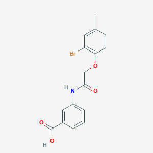 molecular formula C16H14BrNO4 B7738935 3-[[2-(2-Bromo-4-methylphenoxy)acetyl]amino]benzoic acid 