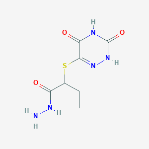 molecular formula C7H11N5O3S B7738943 2-((3,5-Dioxo-2,3,4,5-tetrahydro-1,2,4-triazin-6-yl)thio)butanehydrazide 