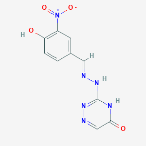 molecular formula C10H8N6O4 B7738957 3-[(2E)-2-(4-hydroxy-3-nitrobenzylidene)hydrazinyl]-1,2,4-triazin-5(4H)-one 