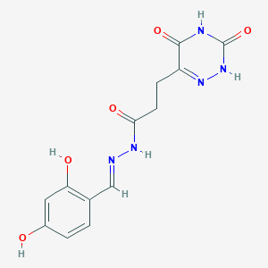 molecular formula C13H13N5O5 B7738963 N'-[(1E)-(2,4-dihydroxyphenyl)methylene]-3-(3,5-dioxo-2,3,4,5-tetrahydro-1,2,4-triazin-6-yl)propanohydrazide 